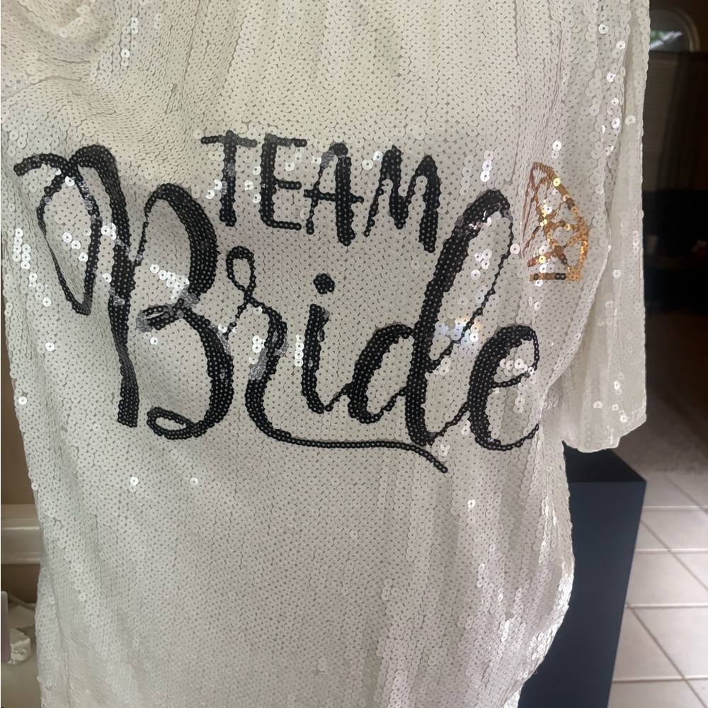 Sequin 'Team Bride' Mini Dress - White